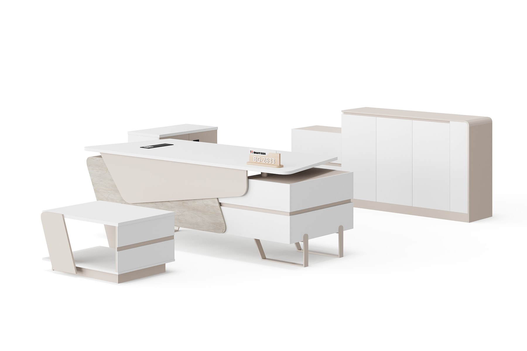 BG-2633A-White Executive Office Desk supplier from China for global office furniture projects