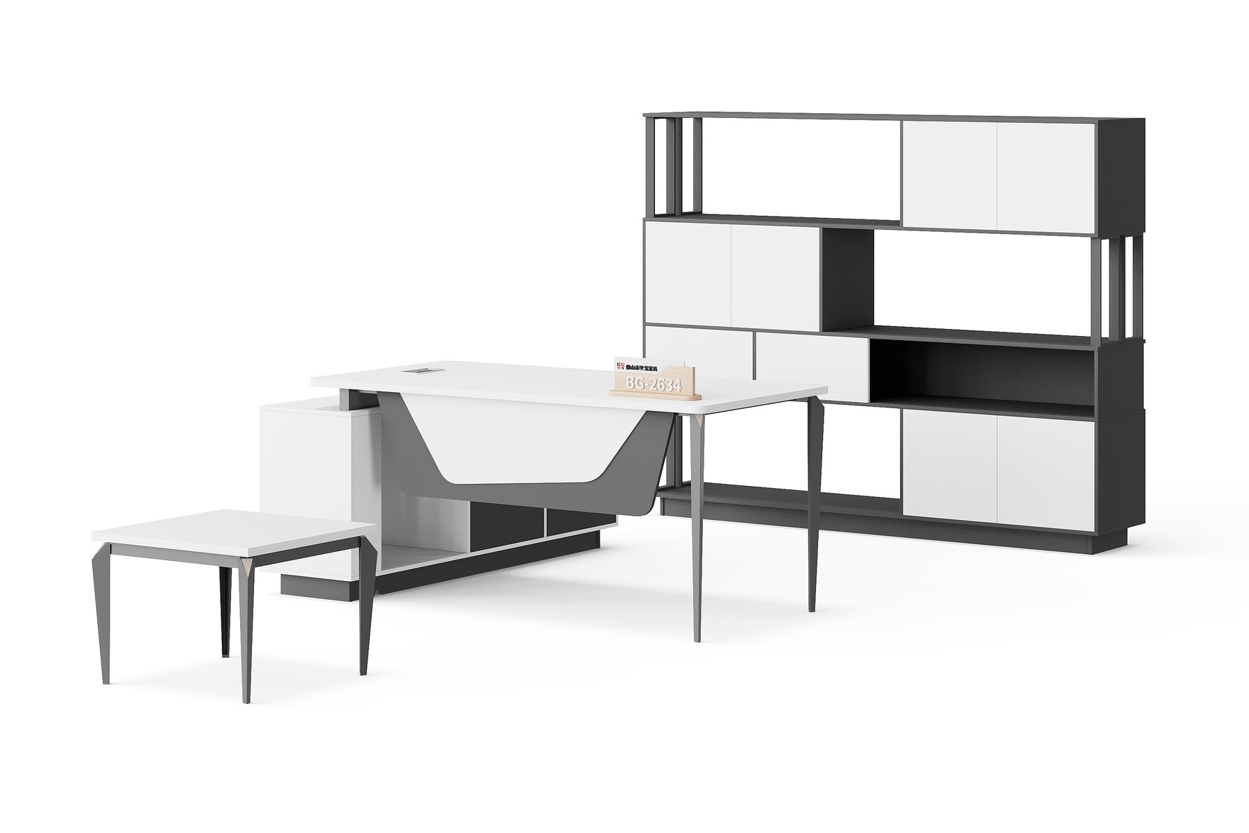 BG-2634LA-White Executive Office Desk supplier from China for global office furniture projects