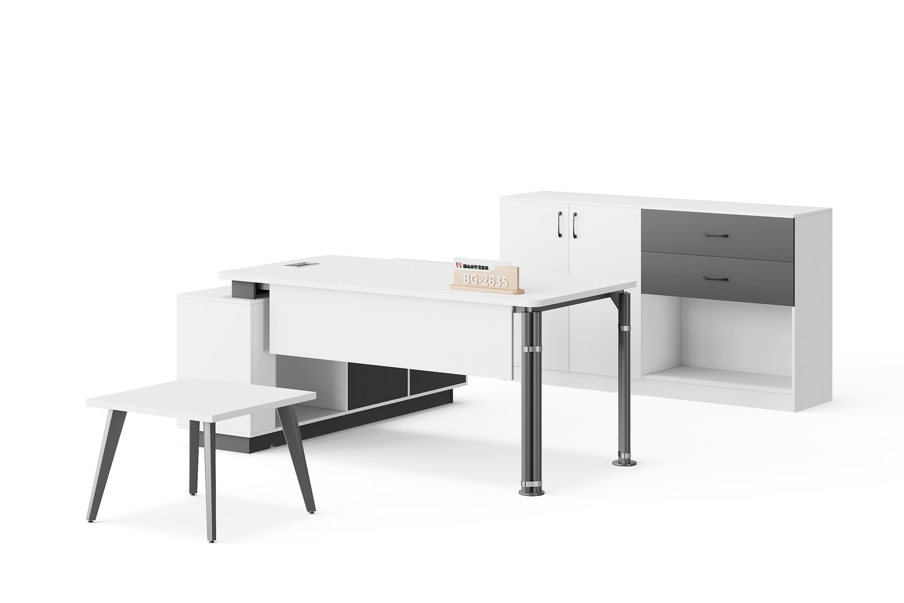 BG-2635LA-White Executive Office Desk supplier from China for global office furniture projects