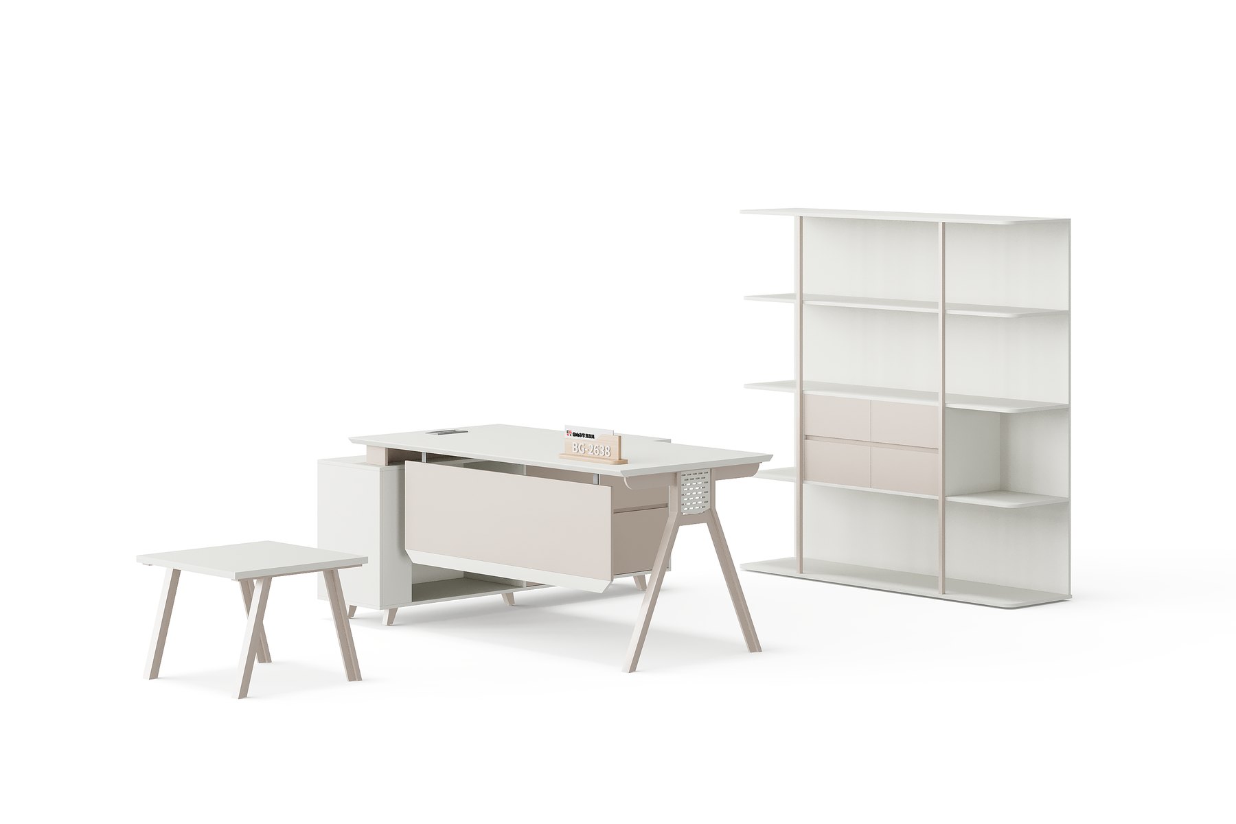 BG-2638LA-White Executive Office Desk with Storage supplier China