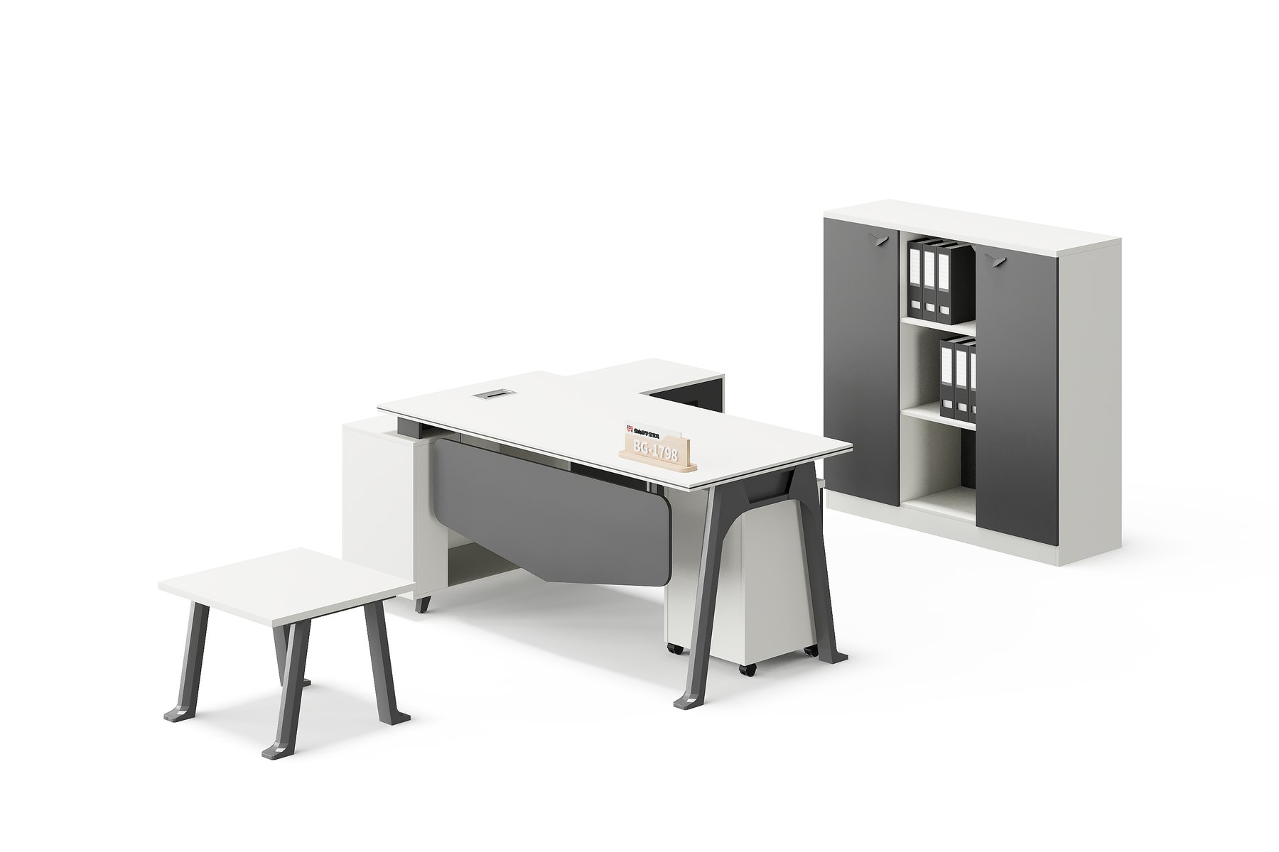 BG-1798LA-White Executive Office Desk with Storage supplier China