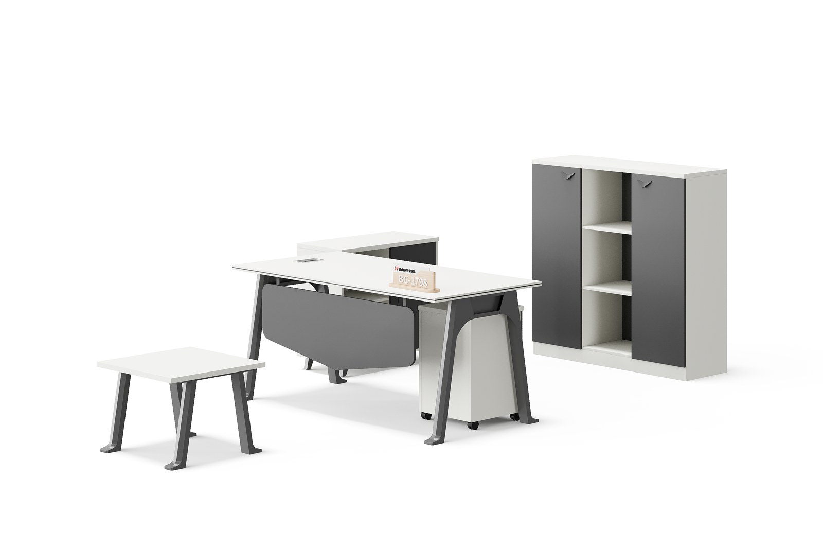 BG-1798A-White 2026 New Manager Desk with Cabinet for Global Buyers