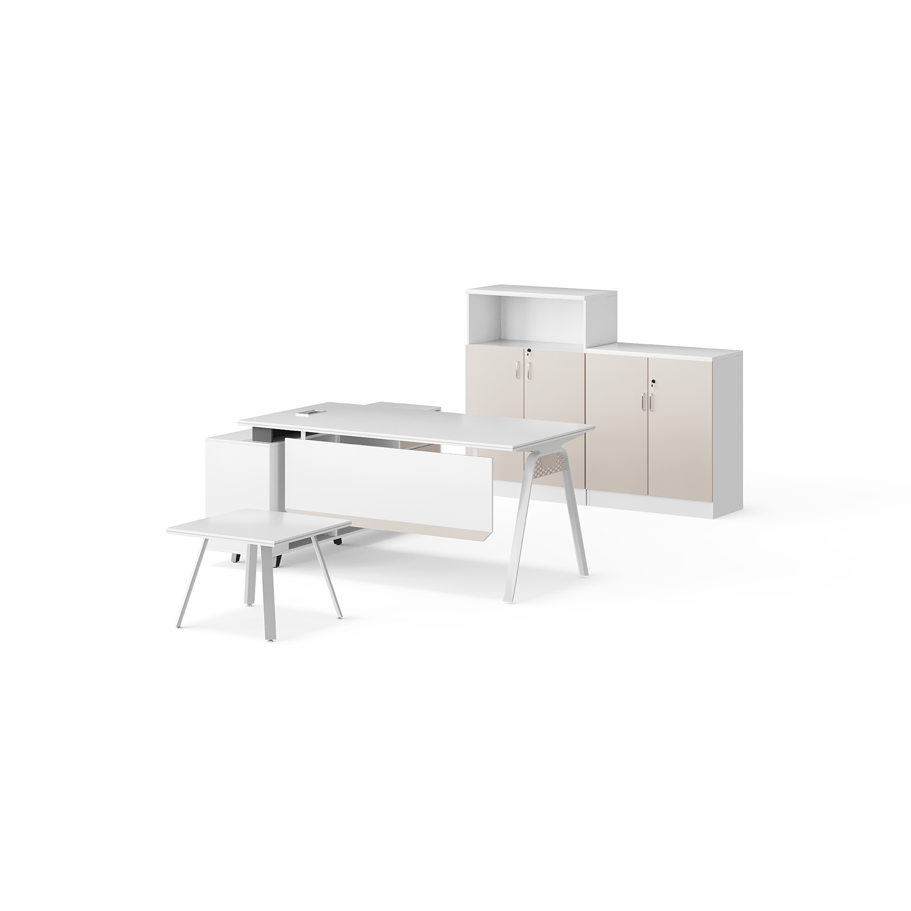 BG-2503LA-WHITE Executive Office Desk and Storage Set supplier China for global project buyers