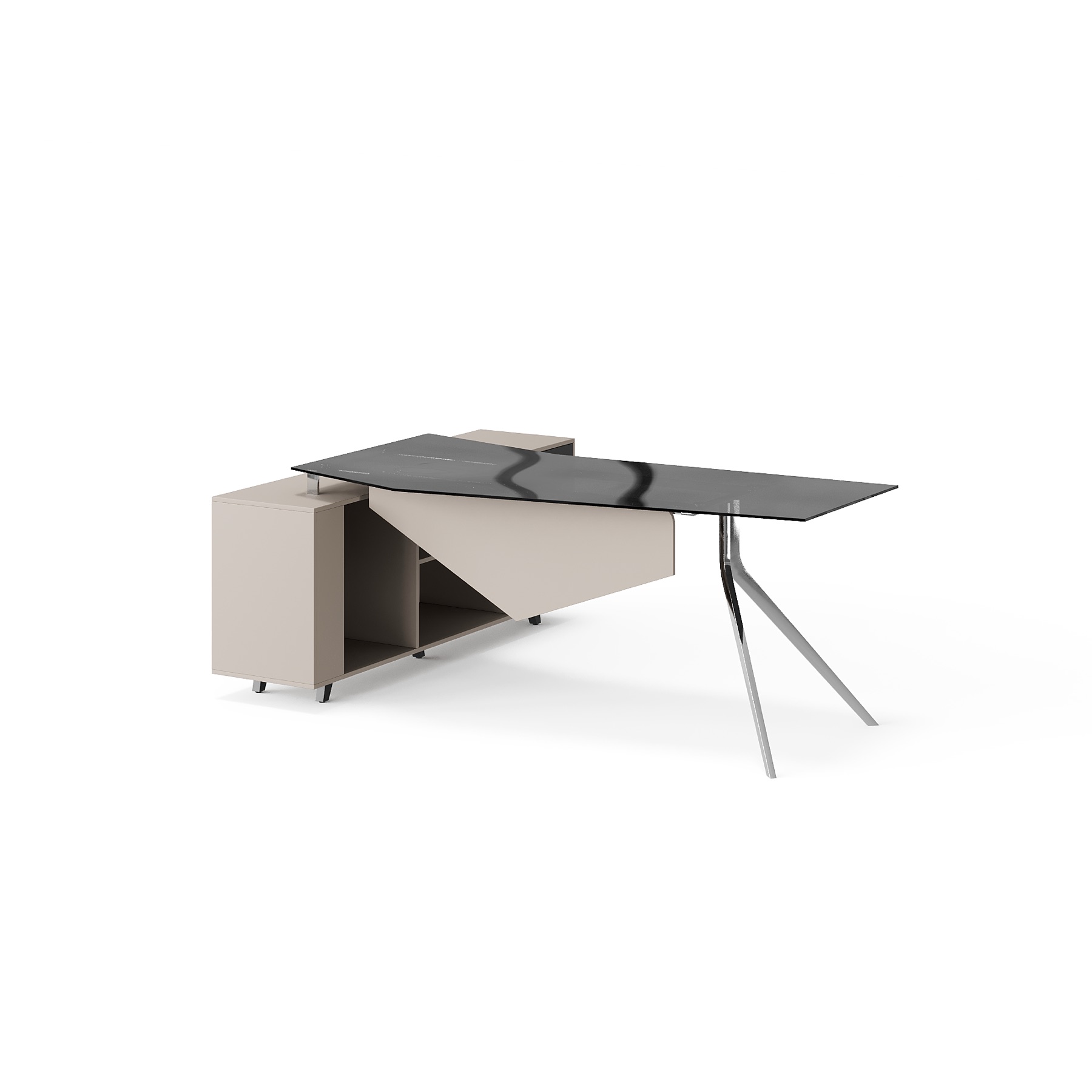 BG-2511L-Molandy Curved Executive Desk with Side Cabinet supplier China for global project buyers