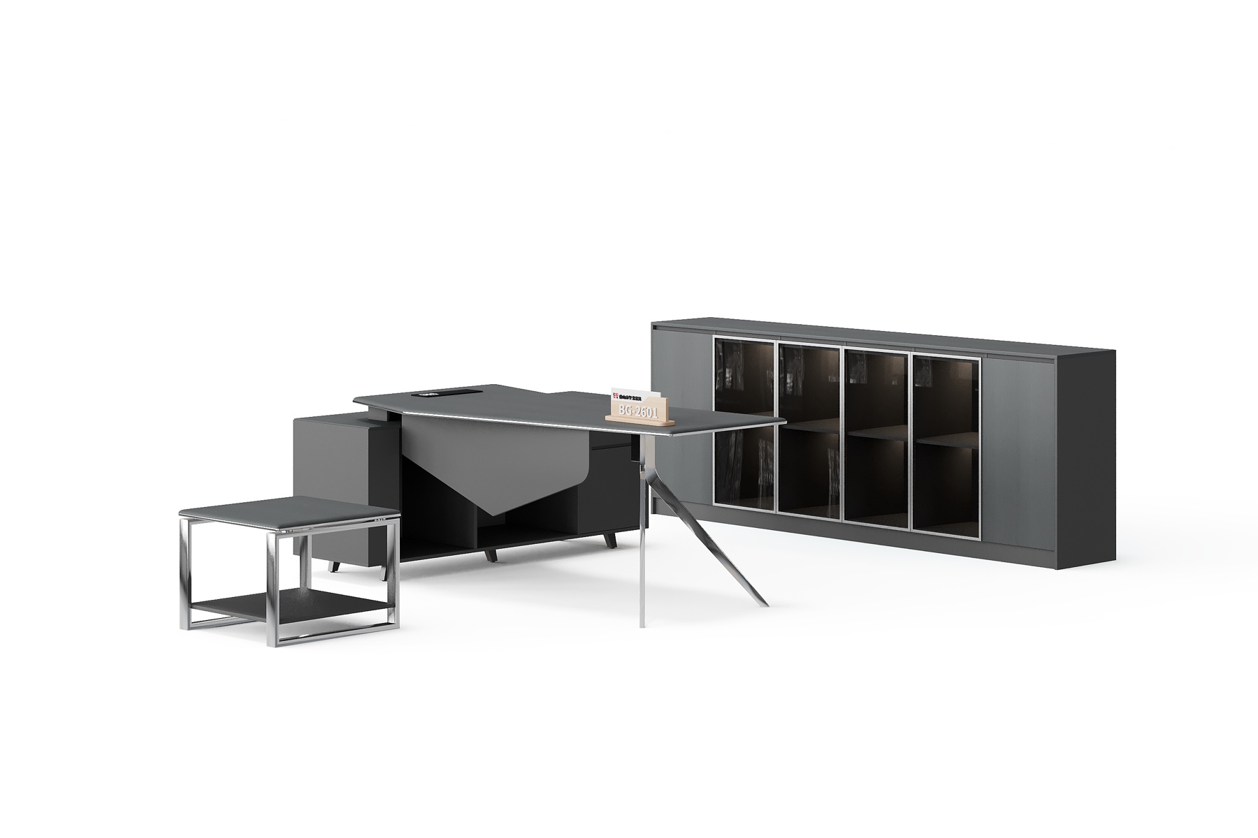 BG-2601LA-G21 Executive Office Desk with Glass-Door Storage supplier China for global project buyers