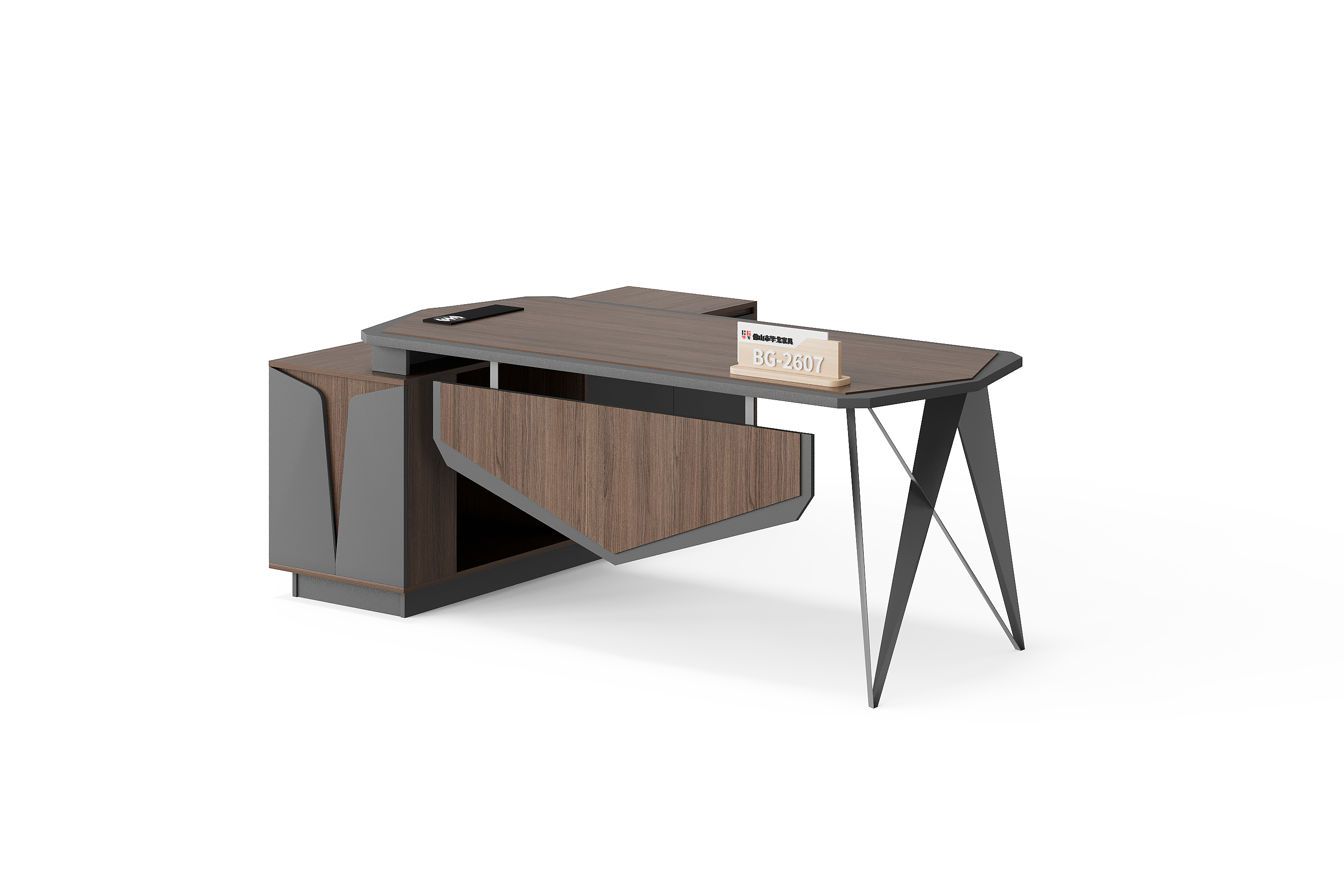 BG-2607L-G17 Manager Office Desk with Geometric Front supplier China for global project buyers