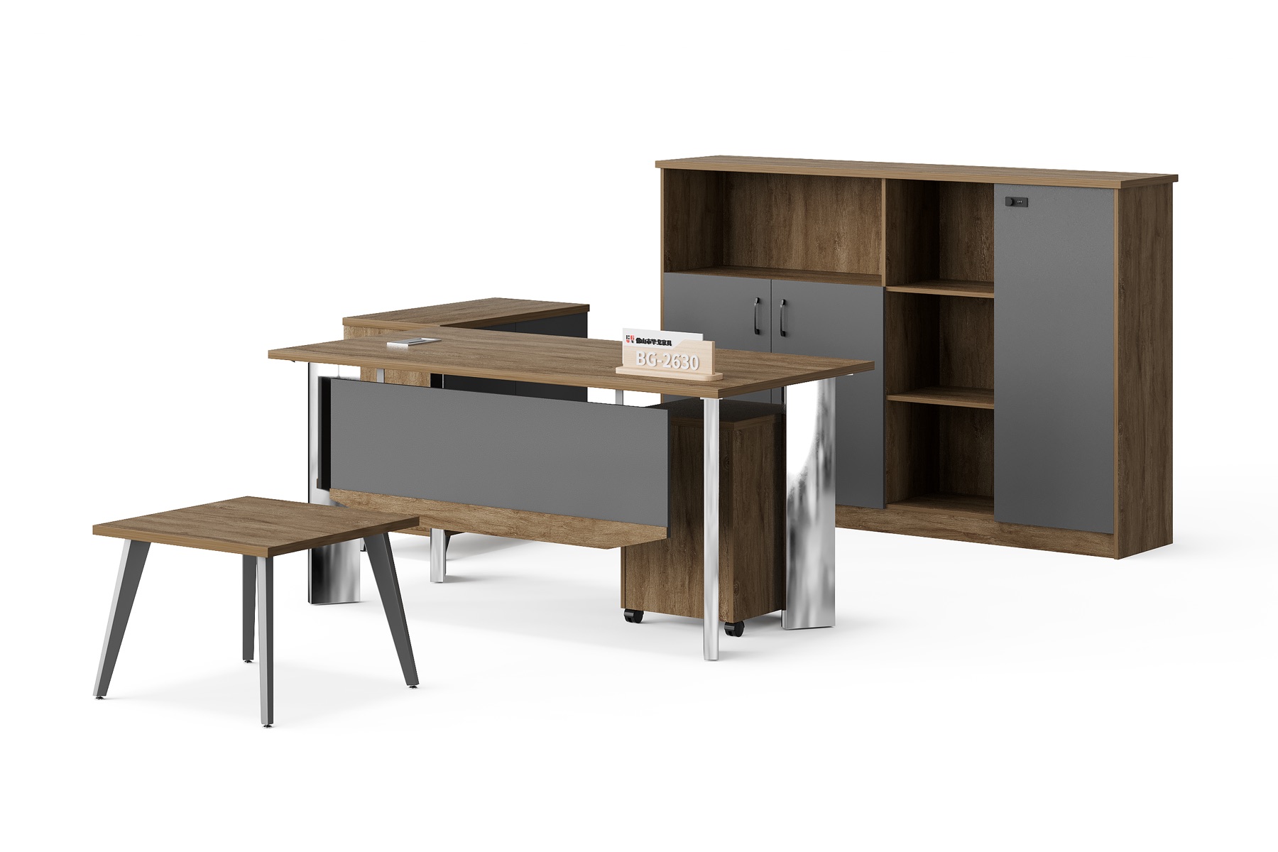 BG-2630A-B4 2026 New Executive Desk, Side Table and Storage Wall Set for Global Buyers