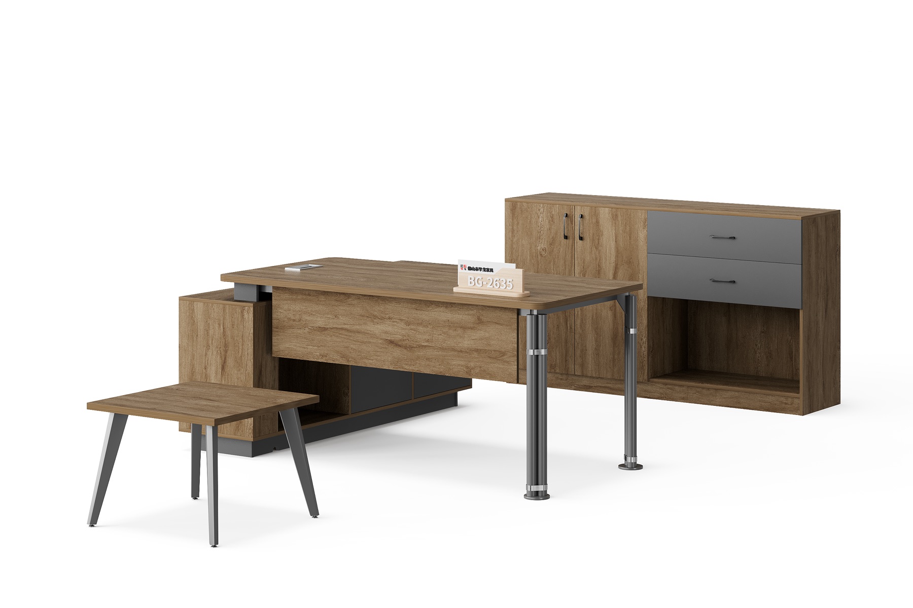 BG-2635LA-B4 2026 New Executive Desk, Low Table and Storage Cabinet Set for Global Buyers