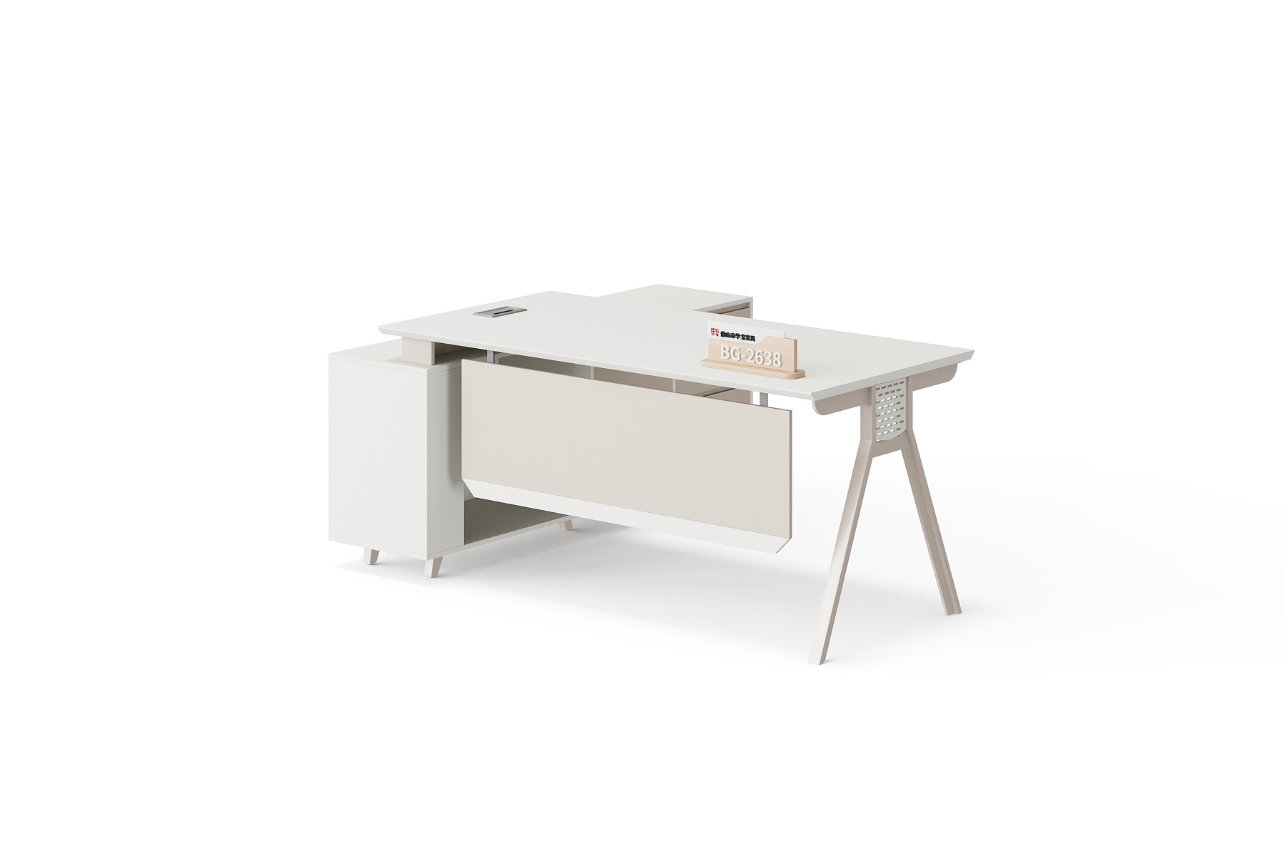 BG-2638L-White 2026 New Executive Desk with Side Storage for Global Buyers