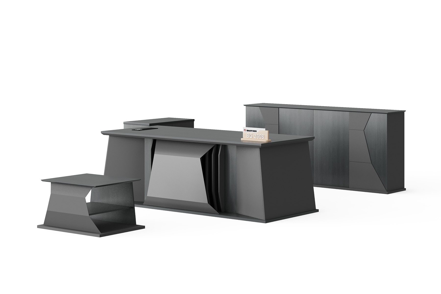 BG-2608A-G20 2026 New Dark Executive Desk, Low Table and Storage Cabinet Set for Global Buyers