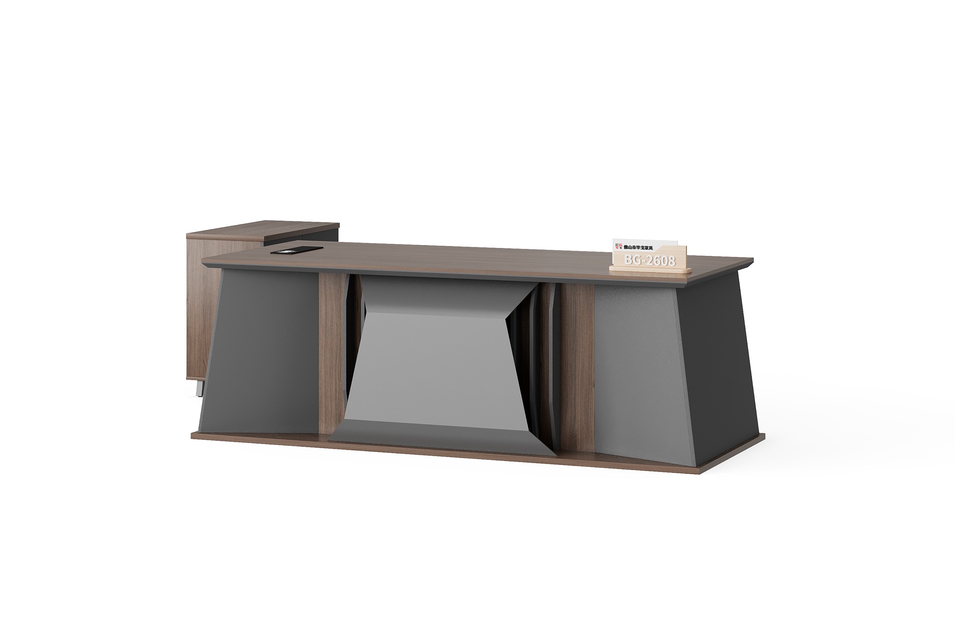 BG-2608-G17 Geometric Executive Desk with Side Storage supplier China for global project buyers